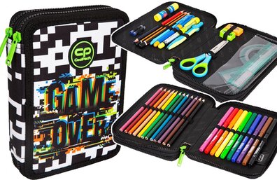 Piórnik CoolPack dwukomorowy z wyposażeniem JUMPER XL gra, GAME OVER (F077679)