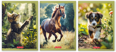 3x Zeszyt A4 linia kolorowa 32k ANIMALS 83090SET3CZ – mix okładek