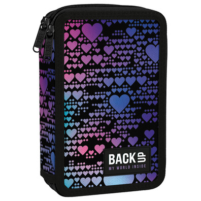 Piórnik BackUP DANCE HEARTS 2 komory z wyposażeniem DLA DZIEWCZYNKI