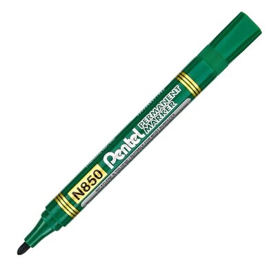 Marker Permanentny N850 4,5 mm ZIELONY PENTEL, Okrągła Końcówka, Odporność na Docisk