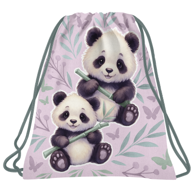 Worek szkolny na buty WF strój sportowy obuwie CUTE PANDA UROCZE PANDY