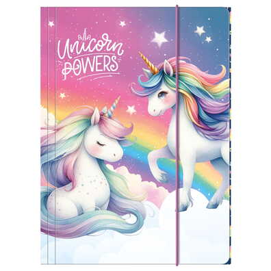 Teczka rysunkowa A4 z gumką UNICORN Jednorożec NA PRACE PLASTYCZNE RYSUNKI