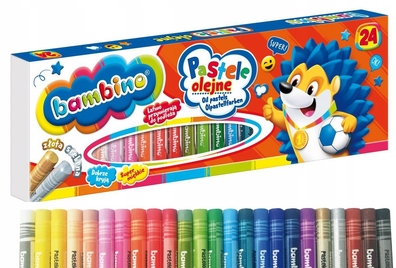 PASTELE OLEJNE DUŻY ZESTAW 24 KOLORY BAMBINO KREDKI PASTELOWE