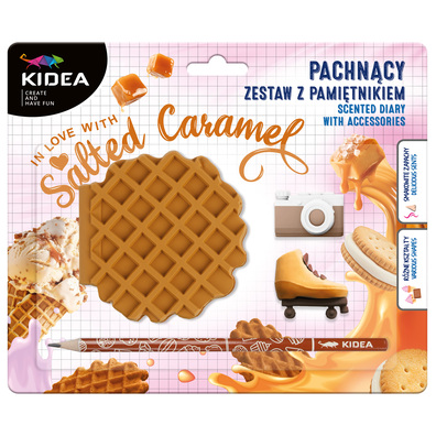 PAMIĘTNIK ZAPACHOWY W KSZTAŁCIE WAFELKA GUMKI OŁÓWEK KIDEA SŁONY KARMEL