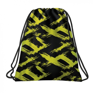 Worek na obuwie BackUP limonkowe wzory, NEON (WOB6A54)