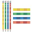 4x OŁÓWEK TECHNICZNY COLORINO B z tabliczką mnożenia + gumka mix kolorów