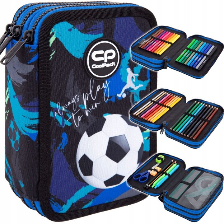 Piórnik CoolPack potrójny z wyposażeniem JUMPER 3 FOOTBALL NAVY