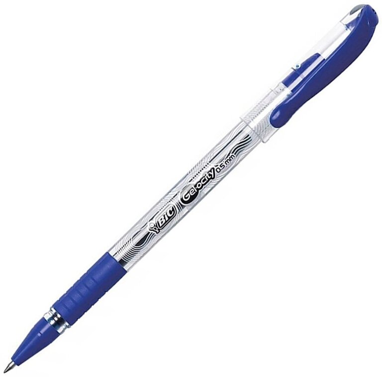5x Długopis żelowy BiC GEL-OCITY STIC niebieski 0,5mm zestaw cienkopisów (2)