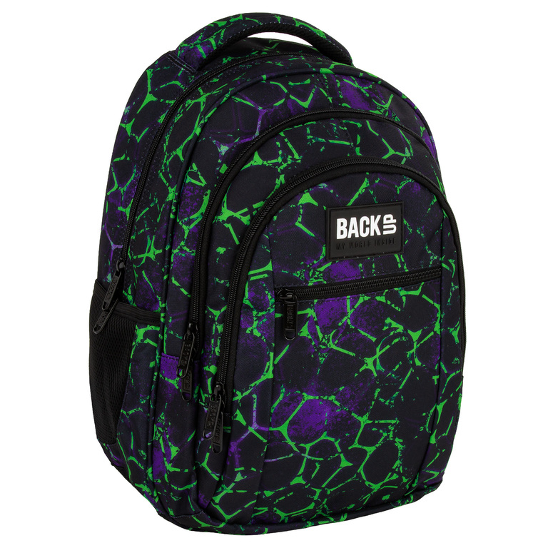 Plecak szkolny młodzieżowy BackUP 26L PULSE zielony laptop A4 chłopięcy (1)