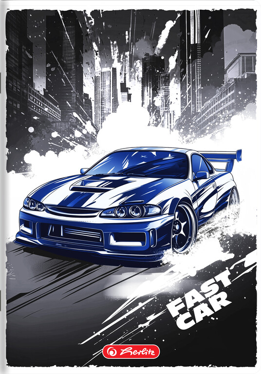 Zeszyt A5 32 kartki KRATKA W KRATKĘ FAST CAR mix (4)