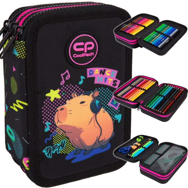 Piórnik CoolPack potrójny z wyposażeniem JUMPER 3 CAPYBARA MUSIC