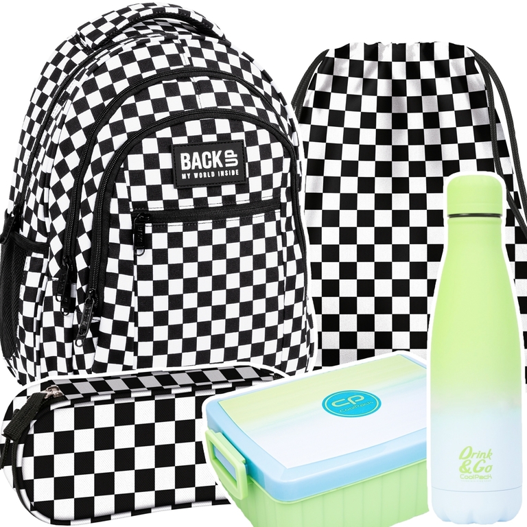 Zestaw szkolny BackUP 5 el. SZACHOWNICA + CoolPack termobidon + box MOJITO (1)
