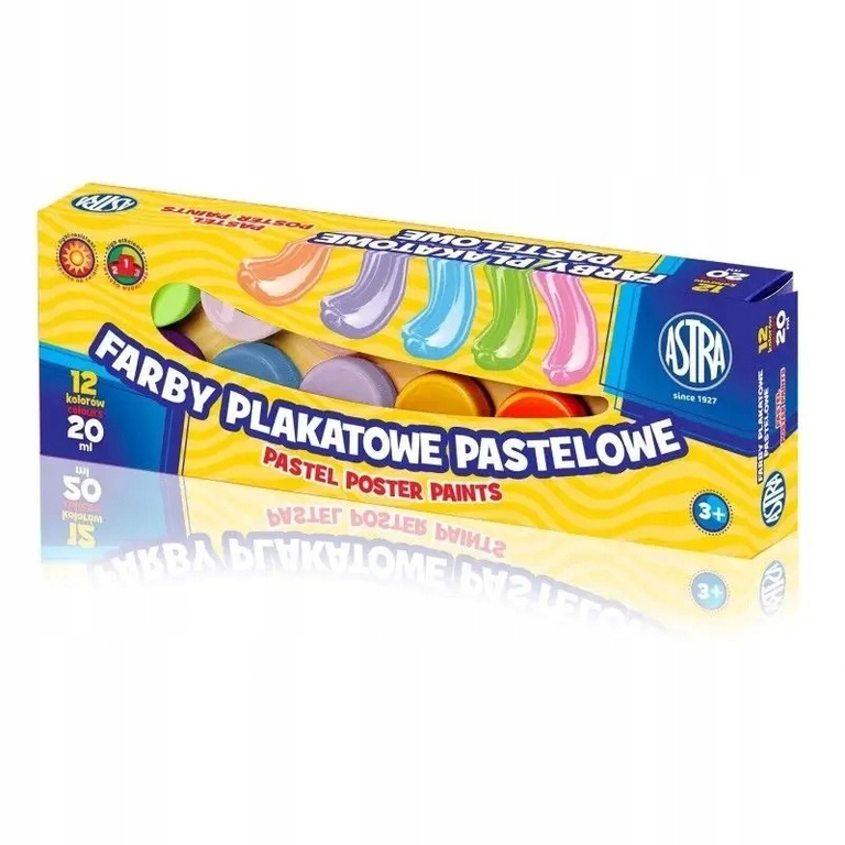 Farby plakatowe pastelowe 12 kolorów ASTRA (5)