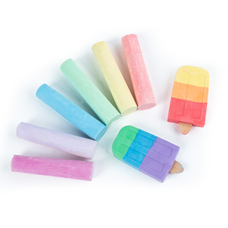 Kreda chodnikowa JUMBO 8 szt KIDEA LODY SUMMER rysowanie zabawa (2)