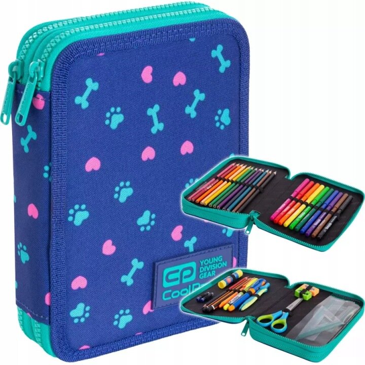 PIÓRNIK CoolPack DWUKOMOROWY Z WYPOSAŻENIEM JUMPER XL PUPPY LOVE PSIE ŁAPKI