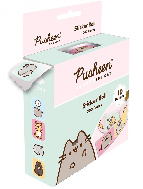 NALEPKI NAKLEJKI PUSHEEN W ROLCE 200 SZTUK (PS7527)