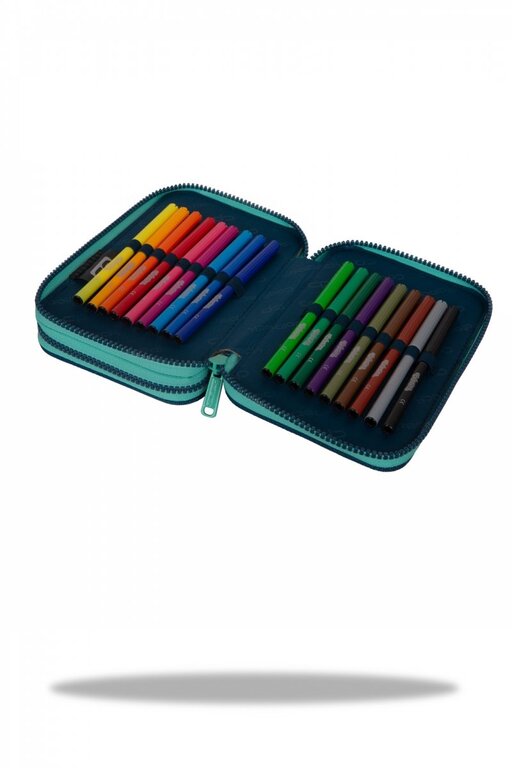 Piórnik CoolPack dwukomorowy z wyposażeniem JUMPER 2 niebieskie ombre, GRADIENT BLUE LAGOON (4)
