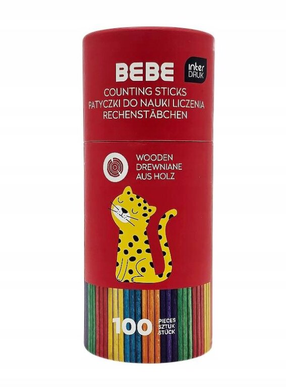 Drewniane Patyczki do nauki liczenia liczmany 100 szt. BB KIDS Interdruk (3)