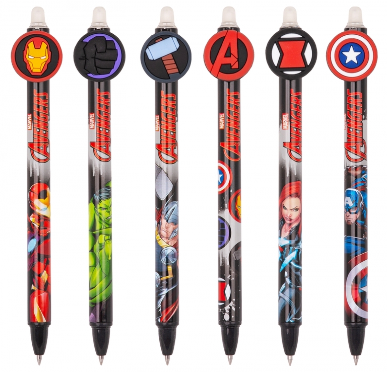 6x Długopis żelowy wymazywalny AVENGERS automatyczny (54304SET6CZ)