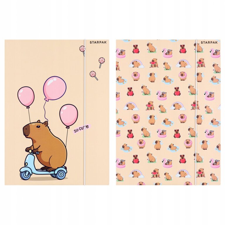 Teczka rysunkowa A4 z gumką KAPIBARA CAPYBARA mix