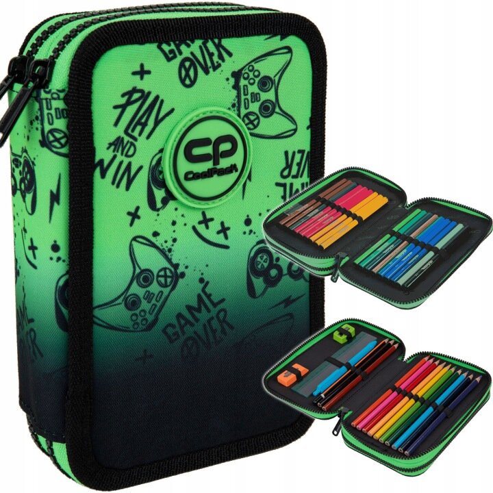 Coolpack Jumper 2 Piórnik podwójny z wyposażeniem Game Over gradient green