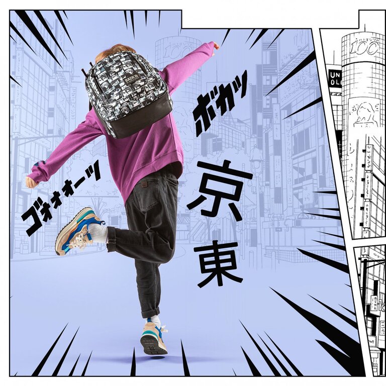 Plecak szkolny młodzieżowy BackUP 26 L komiks anime, MANGA CZARNO BIAŁY (8)
