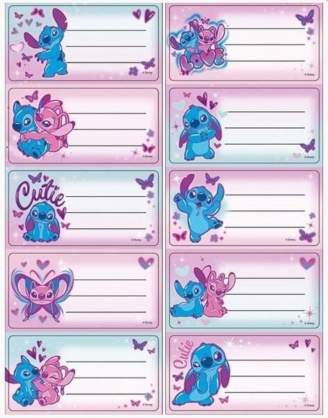 NAKLEJKI NA ZESZYT STITCH 10 SZTUK NALEPKI LILO I STITCH