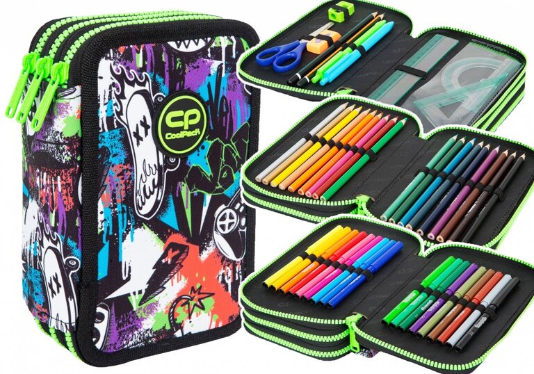Piórnik potrójny z wyposażeniem CoolPack JUMPER 3 PEEK A BOO (1)